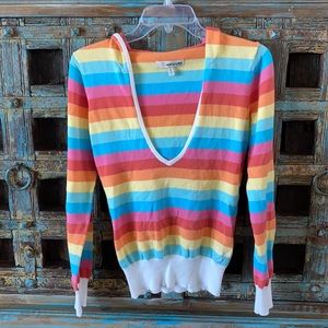 Rip Curl rainbow hooded V neck sweater